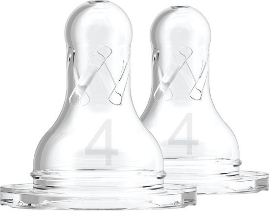 Dr. Brown's Options+ Flesspeen - Fase 4/Papspeen - Smalle halsfles - 2 stuks