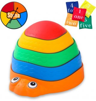 Stena Stapstenen (Lieveheersbeestje) + Zandzakjes + Kleurenrad - Stapelstenen - Rivierstenen - Voor Kinderen - Stepping Stones - Balansstenen - Balansspeelgoed - Heuveltoppen - Educatief/Montessori Speelgoed - Evenwicht