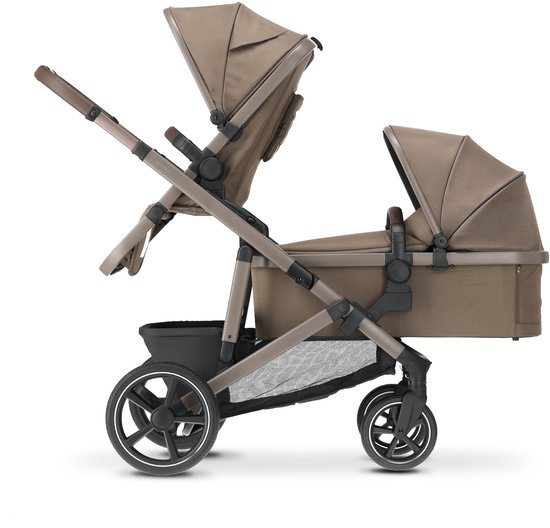 Deryan Evy V3 Kinderwagen - Duo Kinderwagen - Uitbreidbaar - Inclusief reiswieg - Hazel