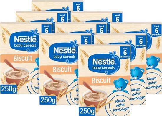 Nestlé Baby Cereals biscuit - 6+ maanden - compleet & makkelijk - alleen water toevoegen - 9 x 250g