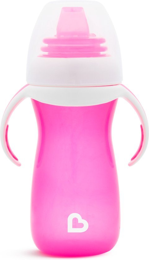 Munchkin Overgangsbeker - Gentle beker - Transition Cup - Anti-lek Beker voor Baby's – Vanaf 9 Maanden - 296ml – Roze - Munchkin Drinkbeker