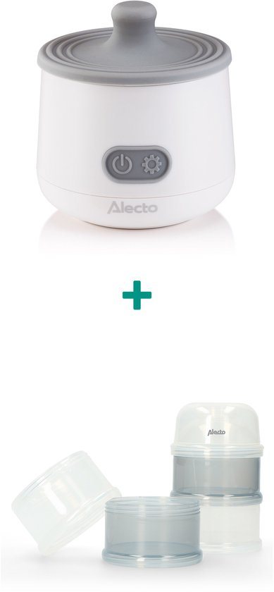 Alecto BW1000 + BF-4 Bundel - Draagbare Baby Flessenwarmer voor Onderweg en Thuis - Set inclusief Melkpoedertoren
