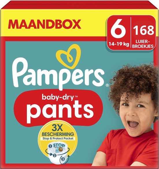 Pampers - Baby Dry Pants - Maat 6 - Maandbox - 168 stuks - 15+ KG