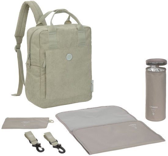 Lässig luiertas Green Label Vividal Backpack rugzak Cord light khaki