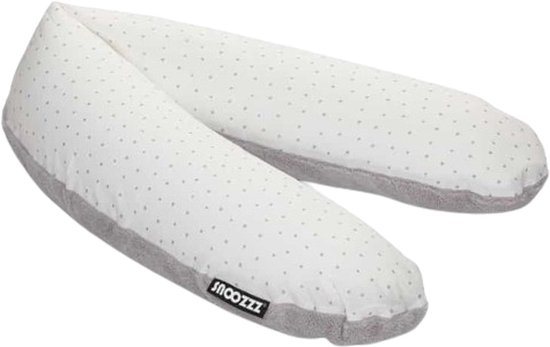 Snoozzz Voedingskussenhoes - Hoes voor voedingskussen zwangerschapskussen - zachte teddy met katoen- - 185 cm - Teddy Mini Dots