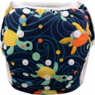 Zwemluier Happy Turtles | 0-3 jaar | one size - in maat verstelbaar | wasbare zwemluier | herbruikbaar | Kidzstore.eu