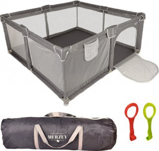 MERZEY® Grondbox – Baby Box – Babybox – Speelbox – inclusief draagtas- groot oppervlak - inclusief speelballen