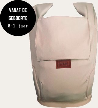 ByKay Draagzak Tiny Click Carrier - Ergonomische Draagzak Newborn - newborn tot +/- 1 jaar - Eenvoudig en snel voor pasgeborenen - voor Buik en Heup - Latte