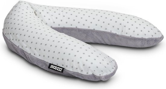 Snoozzz Voedingskussen Premium Kwaliteit - 185 cm – Microparel Vulling – Luxe Draagtas – Wasbare Hoes - Teddy Mini Ster