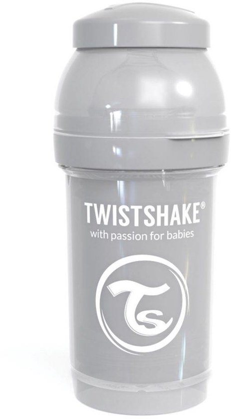 Twistshake Babyfles Antikoliek 180 Ml - Pastel Grijs