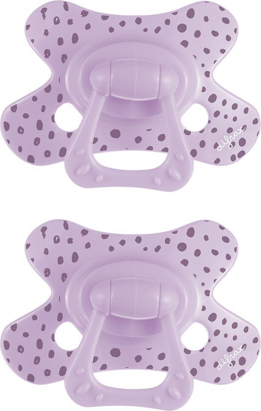 Difrax Natural Fopspeen - 6 tot 12 Maanden - Paars - 2 Stuks