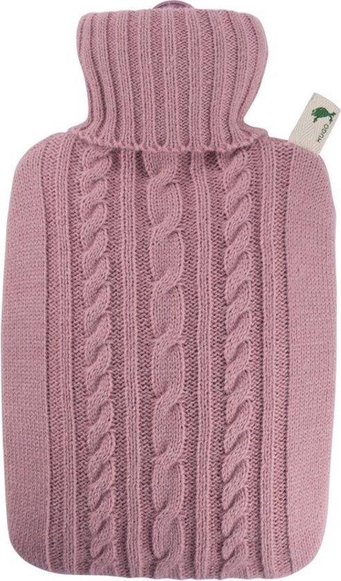 Luxe warmwater kruik - gebreide hoes - roze - 1800 ml - Kruikenzak - Cadeau - Kinderen/Volwassenen