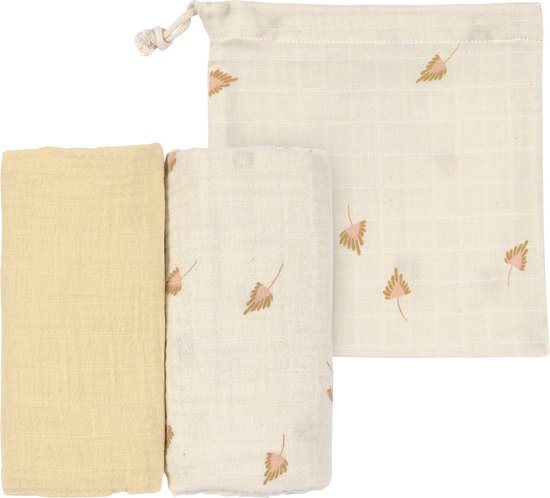 Lässig Hydrofiele luier - swaddle doek 2 stuks in Curry – grijs 80 x 80 cm