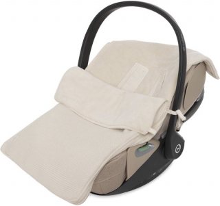 Jollein - Voetenzak voor Autostoel & Kinderwagen (Oatmeal) - Basic Knit - Katoen - Footmuff Maxi Cosi, Kinderwagen of Autostoel - 42x82cm