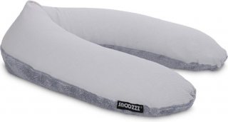 Snoozzz Zwangerschapskussen Zijslaapkussen Lichaamskussen - 185 cm - microparel vulling- luxe draagtas - wasbare hoes - Teddy Grijs