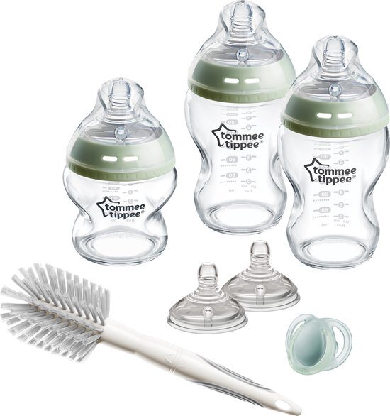 Tommee Tippee Natural Start Glazen Babyflessen Starterset - flessen van 150 ml en 250 ml voor pasgeboren baby's 0m+