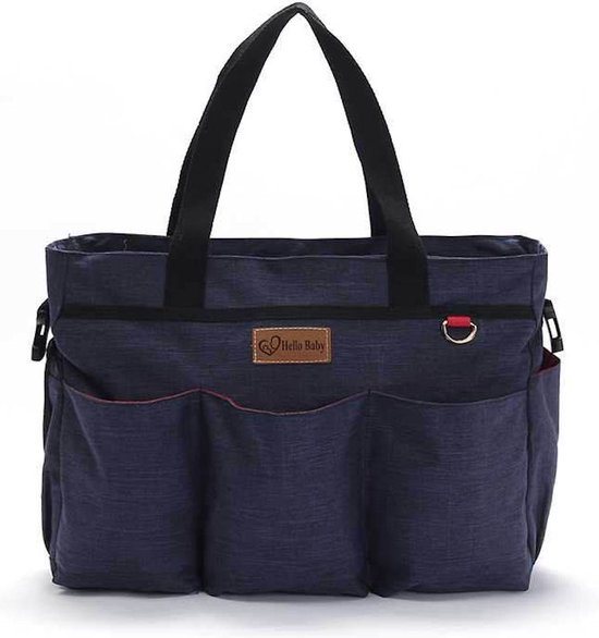 Luiertas Schoudertas - Baby Verzorgingstas - Incl Verschoningsmatje & Flessenhouder - Vakken - Jongens/Meisjes - Blauw