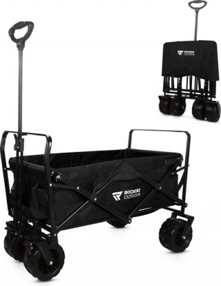Rockerz Bolderkar Opvouwbaar - Bolderwagen 120L - Inclusief veiligheidsriemen - Handige opbergvakken - Zwart