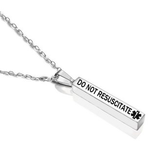 ketting Do not resuscitate - niet reanimeren penning - niet reanimeren ketting - SOS ketting - RVS - zilverkleurig
