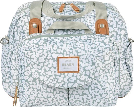 Béaba Genève - Luiertas - Verzorgingstas - Modulaire Stijl - Grote Inhoud - Inclusief Isotherm Lunchzakje & Aankleedkussen - Cherry Blossom