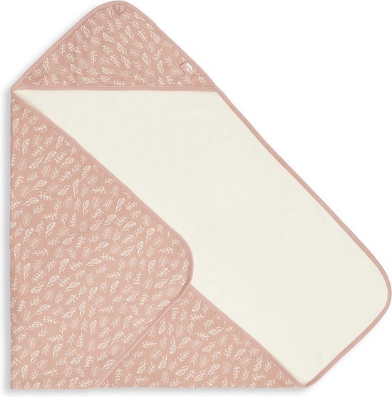 Jollein - Badcape Meadow - Roze - 100% Badstof Katoen - Baby Handdoek met Badcape, Omslagdoek, Badponcho - 75x75 cm