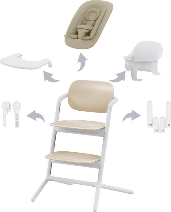 Cybex Lemo - Kinderstoel - 4 in 1 Set - Sand White