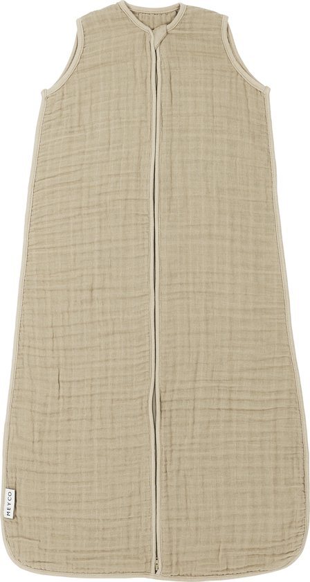 Meyco Baby Uni baby zomerslaapzak - pre-washed hydrofiel - sand - 90cm - 0.5 TOG