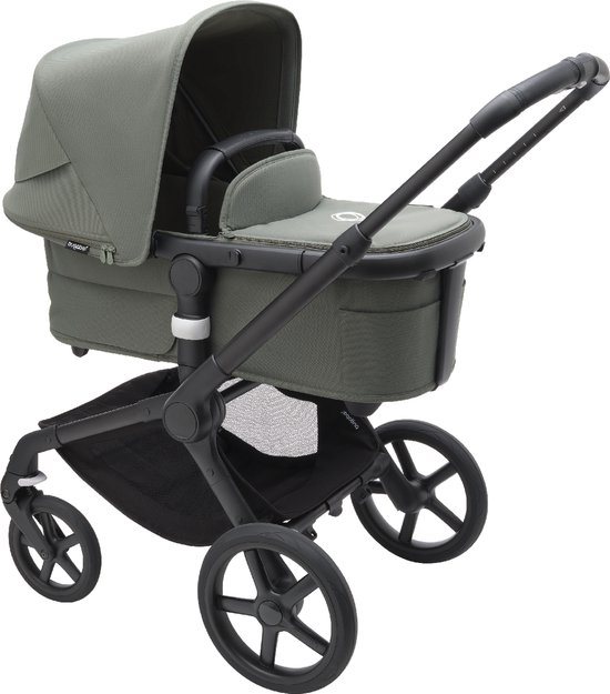 Bugaboo Fox 5 - Kinderwagen met Verende Wielen, Inklapbaar en Sturen met één hand, Black/Forest Green