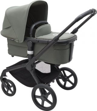 Bugaboo Fox 5 - Kinderwagen met Verende Wielen, Inklapbaar en Sturen met één hand, Black/Forest Green