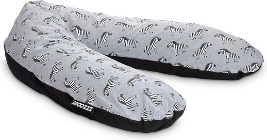 Snoozzz Zwangerschapskussen Zijslaapkussen Lichaamskussen Premium kwaliteit - 185 cm - microparel vulling - luxe draagtas - Zebra