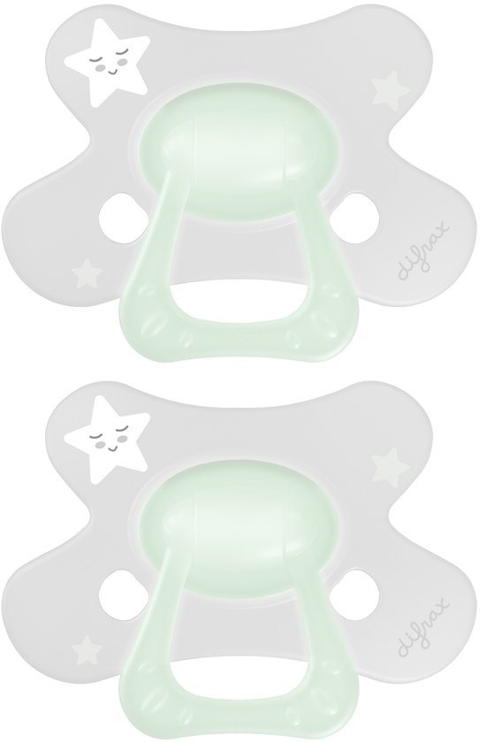 Difrax - Dental Fopspeen - 12+ Maanden - Glow in the Dark Orthodontische Speen- 2 st.