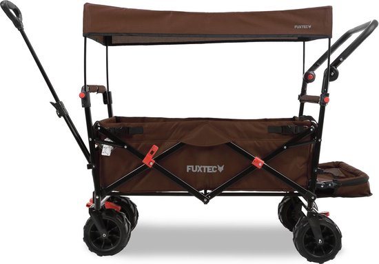Bruine opvouwbare strandkar - FUXTEC Beach Cruiser - draagvermogen 75kg