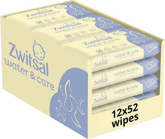 Zwitsal Water & Care Billendoekjes met zachte Zwitsal geur - 624 doekjes - Voordeelverpakking