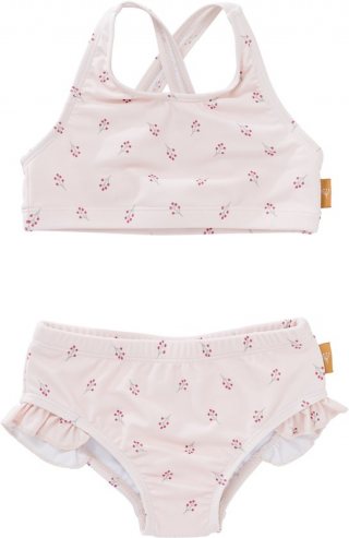 Fresk UV Bikini voor Meisjes 86 -Zwemkleding met UV-bescherming UPF 50 - Sneldrogend - Tweedelig Zwempak - Bikiniset Meisjes - Ecru - Berries