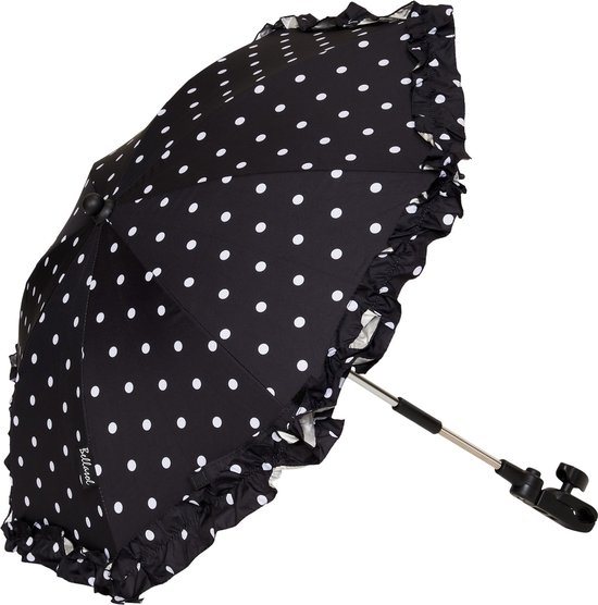 Bellasol - Parasol kinderwagen/buggy universeel - Speciale UV-werende coating - Stippen met extra ruffle randje - 1 jaar garantie