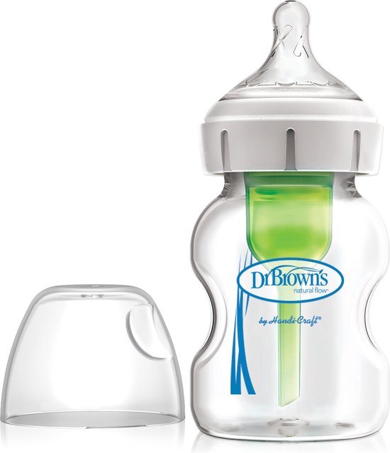 Dr. Brown's Options+ Anti-Colic Babyfles - Brede halsfles - Glas - 150ml