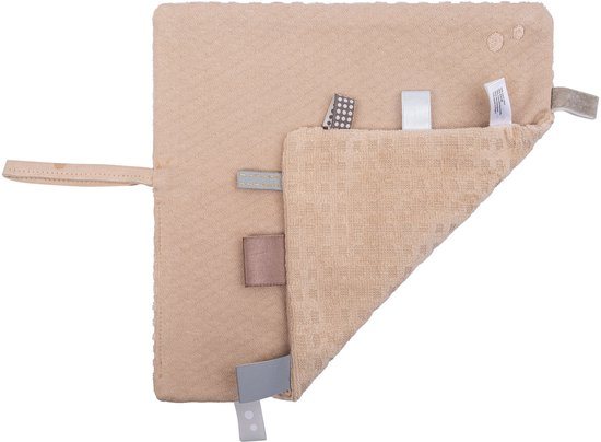 Baby Knuffeldoekje - Speendoekje 100% biologisch katoen - Comfortdoekje 25 x 25cm - Desert Sand - Beige - Snoozebaby