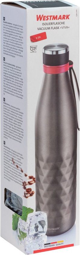 Westmark Viva dubbelwandige isoleerfles uit rvs antraciet 1L