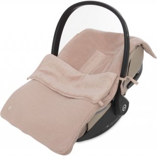 Jollein - Voetenzak voor Autostoel & Kinderwagen (Wild Rose) - Basic Knit - Katoen - Footmuff Maxi Cosi, Kinderwagen of Autostoel - 42x82cm