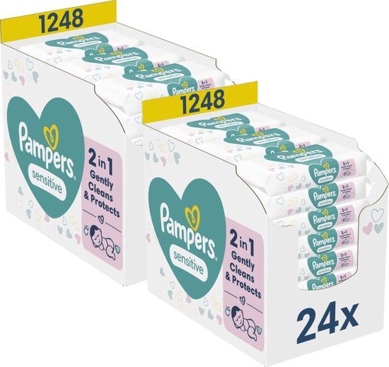 Pampers Sensitive Billendoekjes - 0% plastic - 2496 Babydoekjes