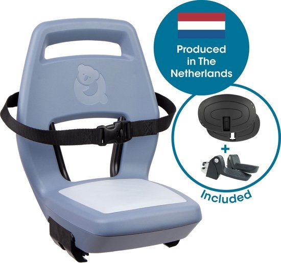 Qibbel Junior 6+ Fietsstoeltje Achter Bagagedrager bevestiging - QuickConnect - Fietszitje – Ocean Blue - inclusief voetbeschermingsplaten en voetsteunen