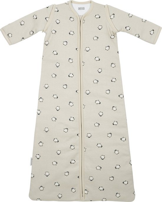 Meyco Baby Penguin Baby Slaapzak Met Afritsbare Mouwen - Soft Sand - 90cm - 2.5 TOG