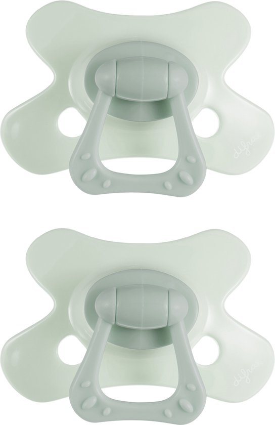 Difrax Natural Fopspeen - 6 tot 12 Maanden - Lichtgroen - 2 Stuks