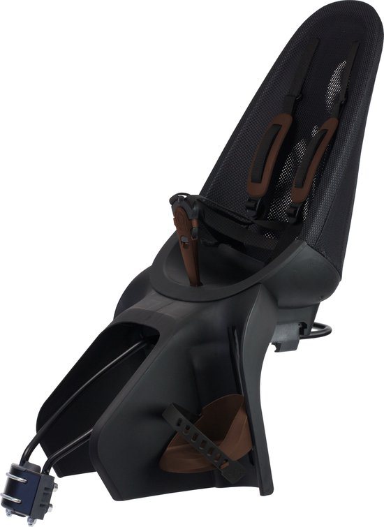 Qibbel Air Fietsstoeltje Achter Framebevestiging - Fietszitje - Zwart-bruin