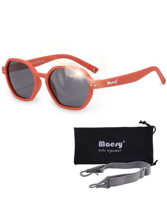 Maesy Baby Zonnebril Yana - 1 t/m 3 jaar - Elastiek - Flexibel - UV400 Bescherming - Zonnebril Kind - Terracotta Brique