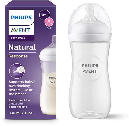 Philips Avent Natural Response Babyfles 330ml – Flow 4- 1 fles - SCY906/01