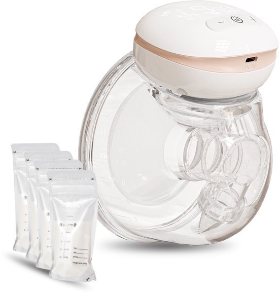 Youha The Next - Elektrische Enkele Draadloze Borstkolf - Handsfree met LED-scherm - BPA-vrij - Maat: 24mm - Handsfree & Draagbaar - Inclusief Moedermelk bewaarzakjes & E-book