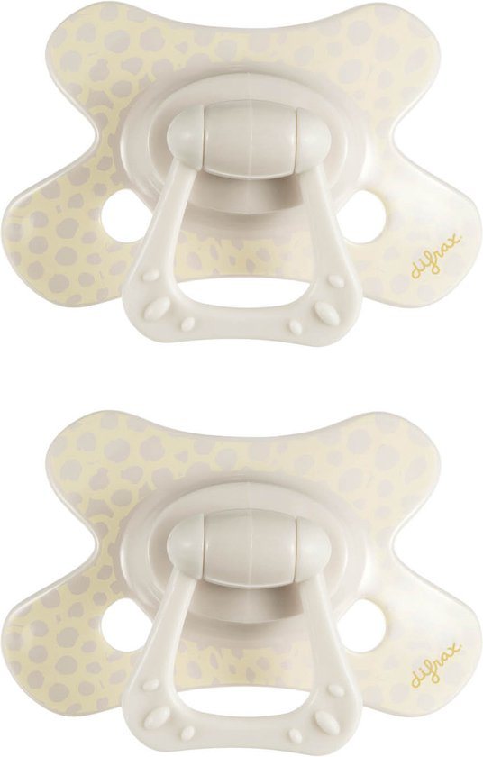 Difrax Natural Fopspeen - 12 tot 18 Maanden - Cremewit - 2 Stuks