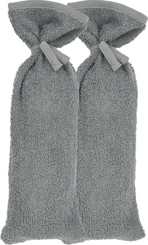 Meyco Baby Uni kruikenzak - 2-pack - badstof - grey