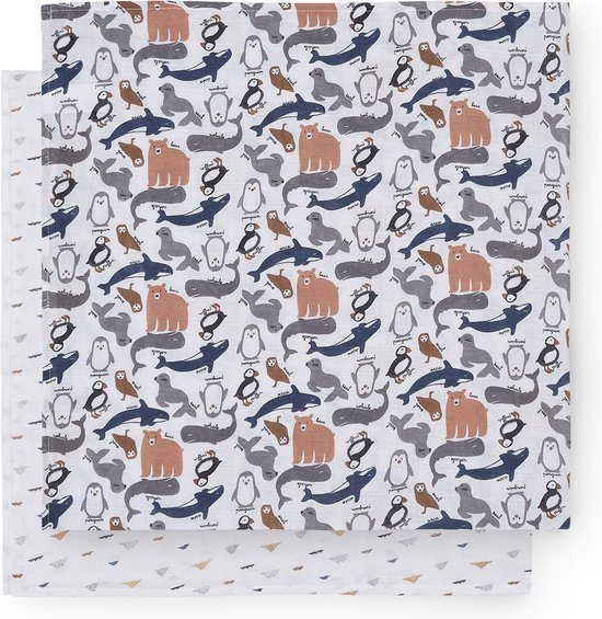 Jollein Hydrofiel Multidoek Polar 115x115cm - 2 Stuks